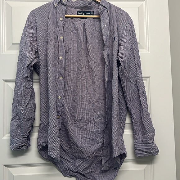 Dark Purple Gingham RL Button Down - Picture 2 of 10